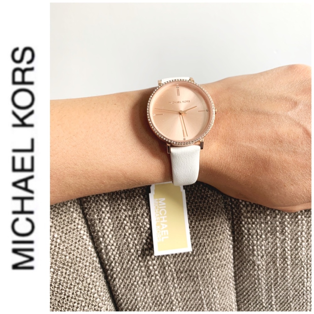 NWT authentic MK leather strap Charley watch - Picture 3 of 4